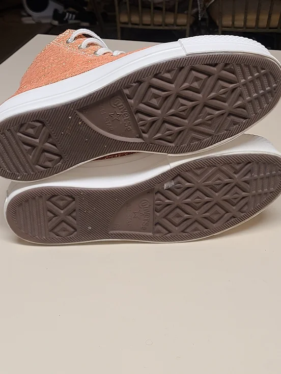 Converse CTAS Lift Metallic glitter platform casual hi top sneakers size 8 1/2 - Picture 10 of 10